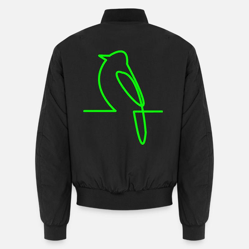 Glowing Bird Line Art Unisex Bomber Jacket