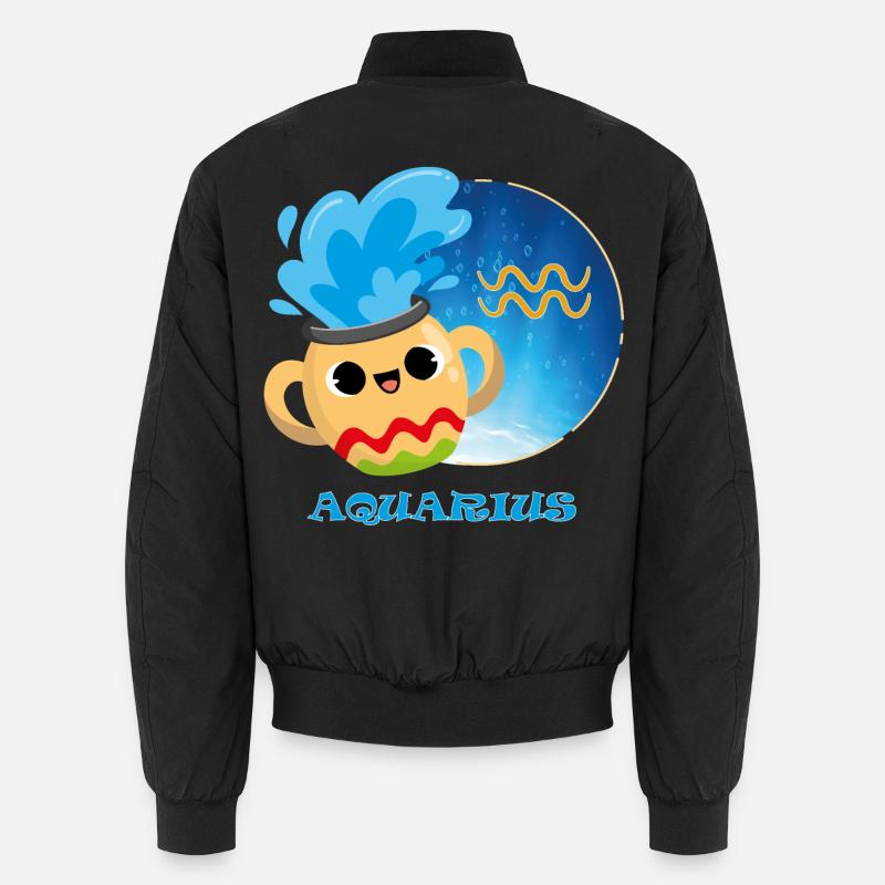 Sternzeichen Wassermann - Unisex Bomberjacke - Schwarz