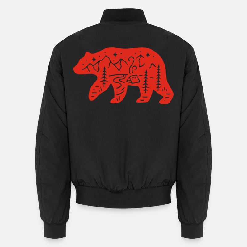Rotbären-Totem der Natur - Unisex Bomberjacke - Schwarz