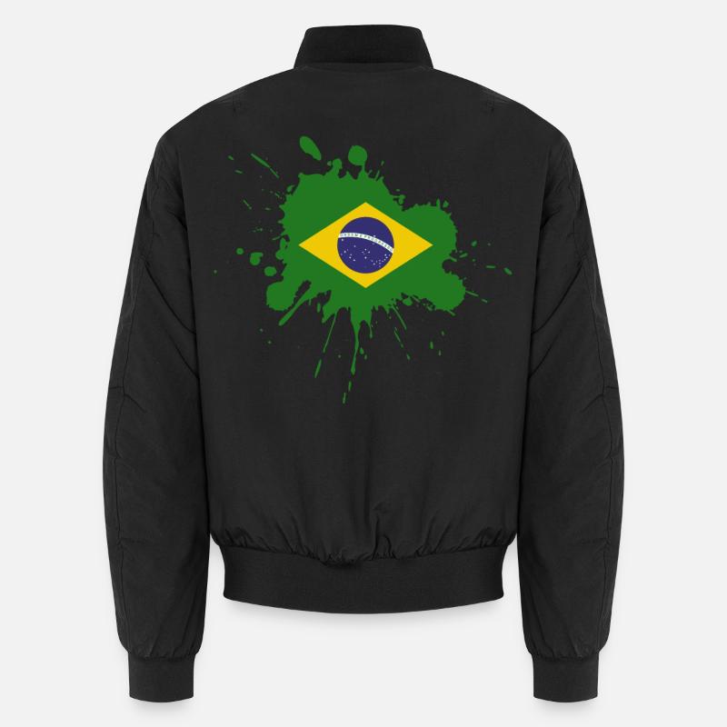 Conception de spot de drapeau du Brésil Bomber unisexe