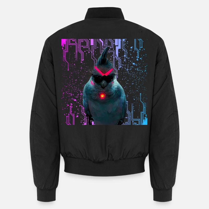 Cyber Nymphensittich Neon Bloom Unisex Bomberjacke