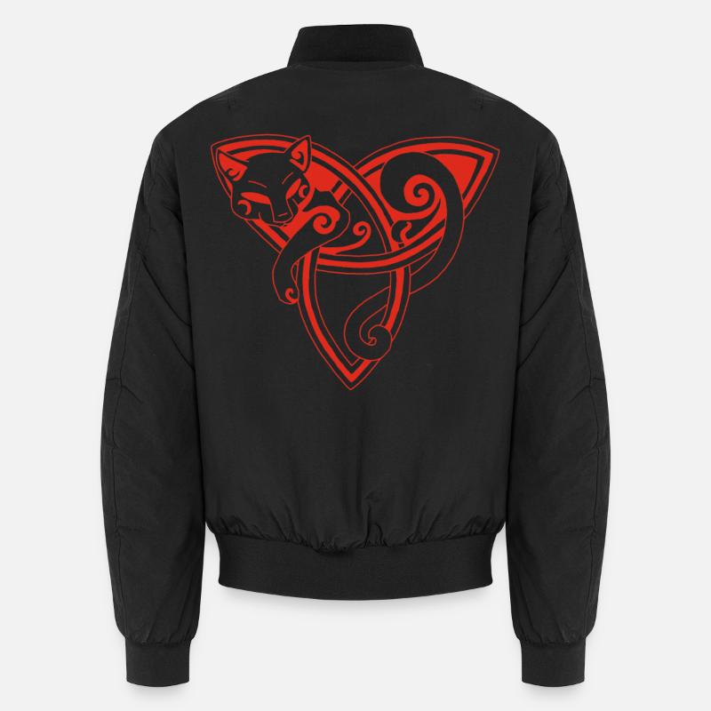 Chat celte au repos (rouge) Bomber unisexe