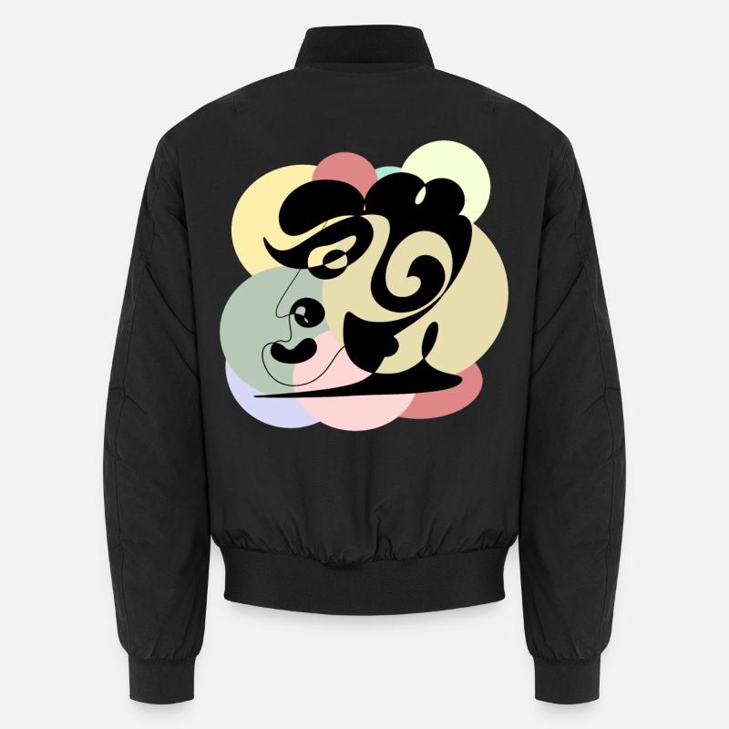 Linienzeichnung Mann Unisex Bomberjacke