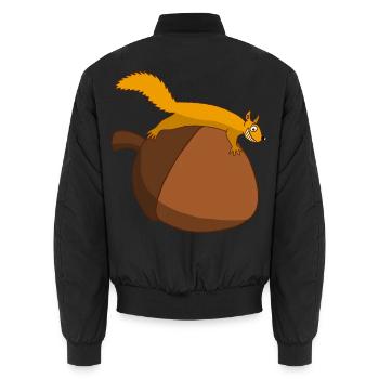 Das Eichhörnchen gegen die Eichel - Unisex Bomberjacke - Schwarz - Hinten - AI Model Male 185 light (185cm)