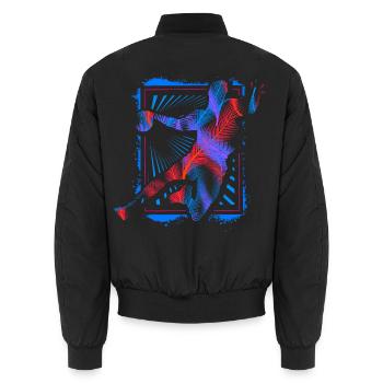 Joueur de handball - Joueur de handball rétro - Sports de balle - Bomber unisexe - noir - Dos - AI Model Male 185 light (185cm)
