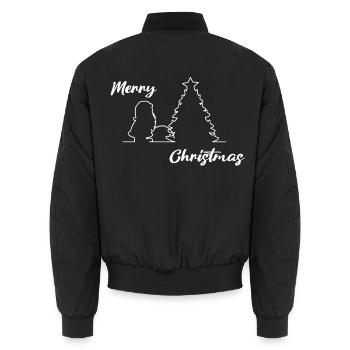 Santa peeing on Tree, Merry Christmas, Weihnachten - Unisex Bomberjacke - Schwarz - Hinten - AI Model Male 185 light (185cm)
