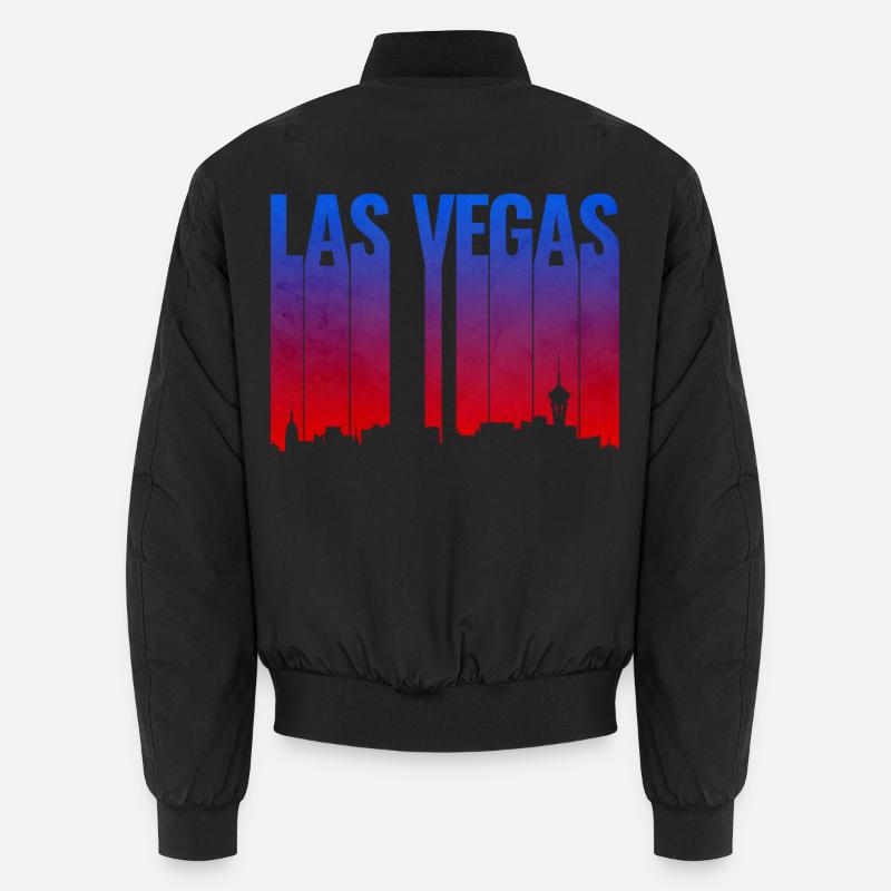 Las Vegas Gradient Skyline Silhouette Bomber unisexe