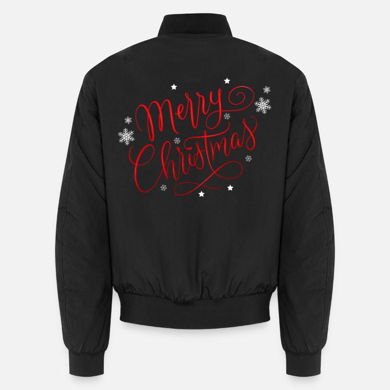 Joyeux Noël avec flocons de neige Bomber unisexe