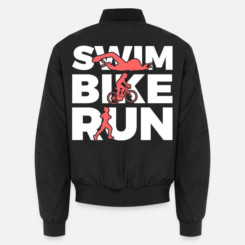 Swimming Cycling Running Repeating Unisex Bomber Jacket