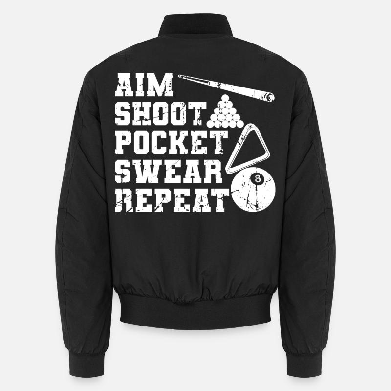 Witziger Billard Spruch - Unisex Bomberjacke - Schwarz