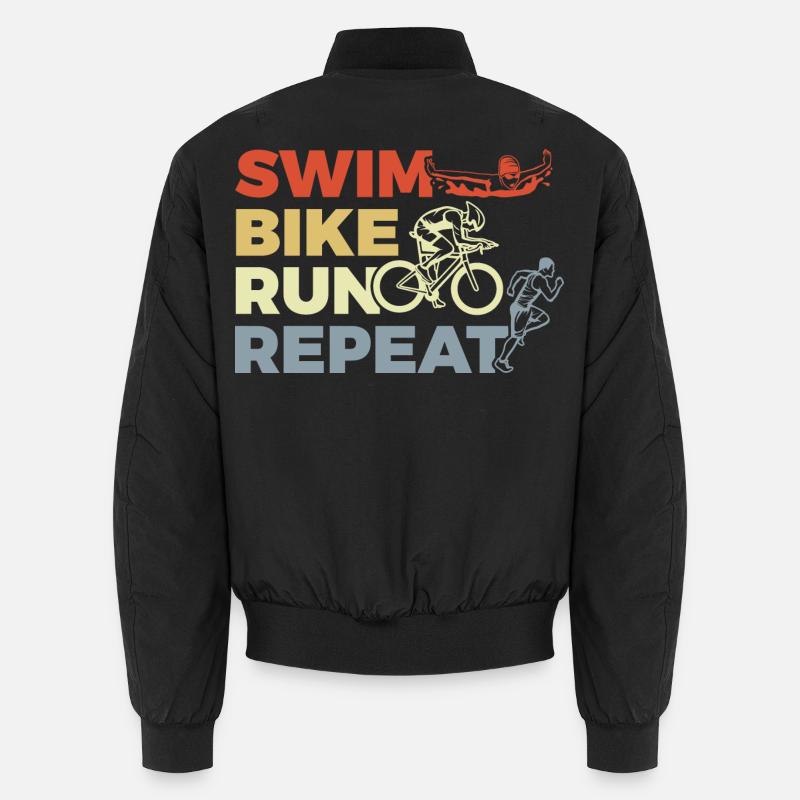 Triathlon Repeat - Unisex Bomberjacke - Schwarz