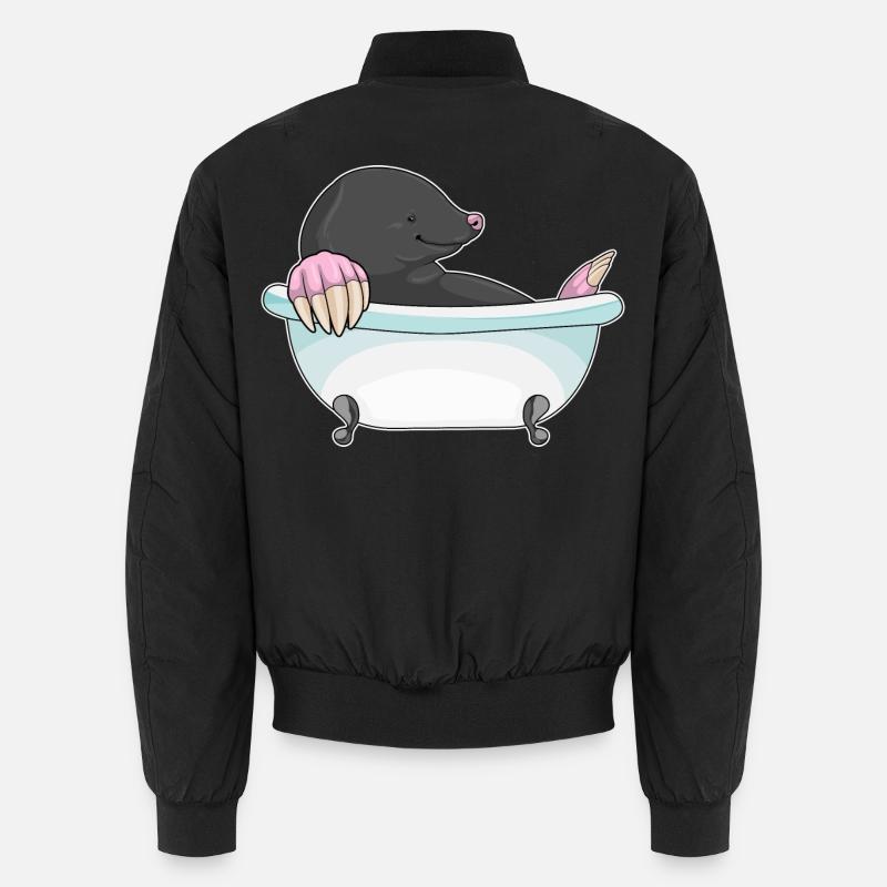 Mole Bathing Bathtub - Unisex Bomber Jacket - black