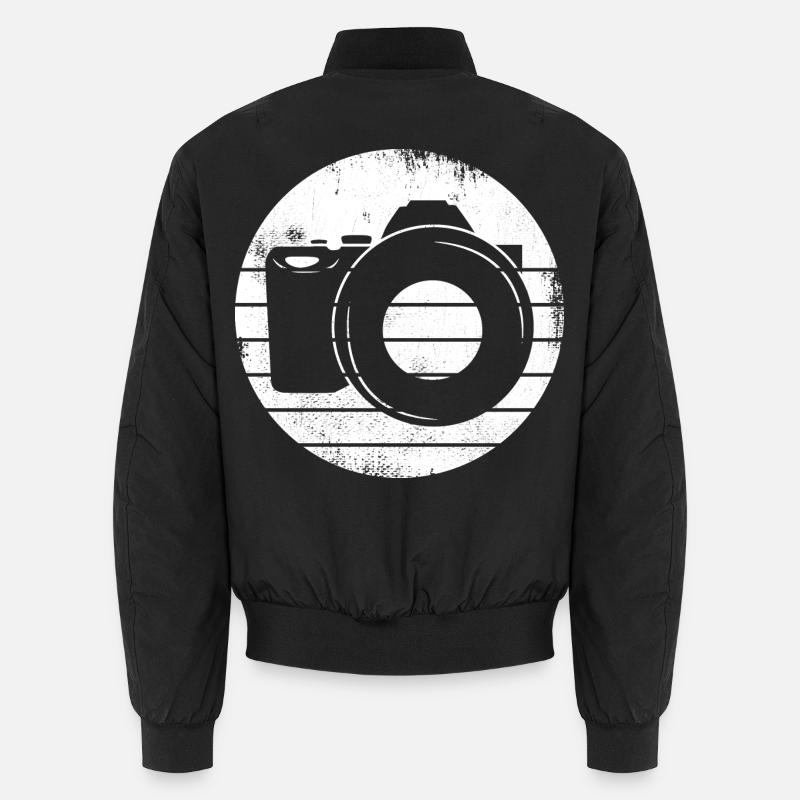 Photography Camera - Unisex Bomber Jacket - black