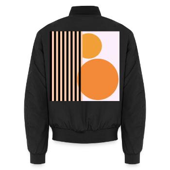 Geometry Abstract Art - Unisex Bomber Jacket - black - Back - AI Model Male 185 light (185cm)
