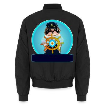 Personalized Gifts Sailing - Unisex Bomber Jacket - black - Back - AI Model Male 185 light (185cm)