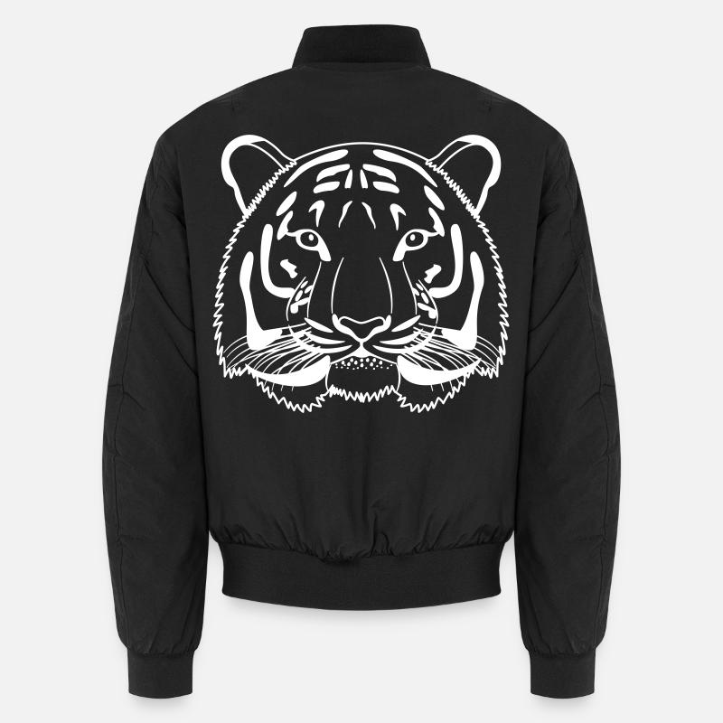 Tiger head - outline bright Unisex Bomber Jacket