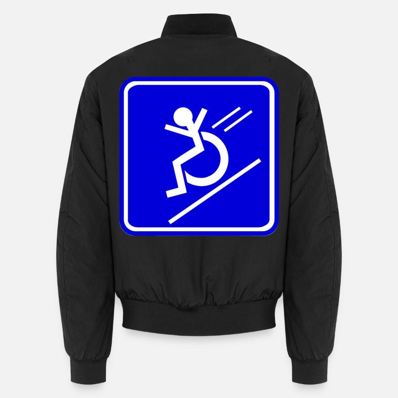 This wheelchair user rolls down quickly * Unisex Bomber Jacket