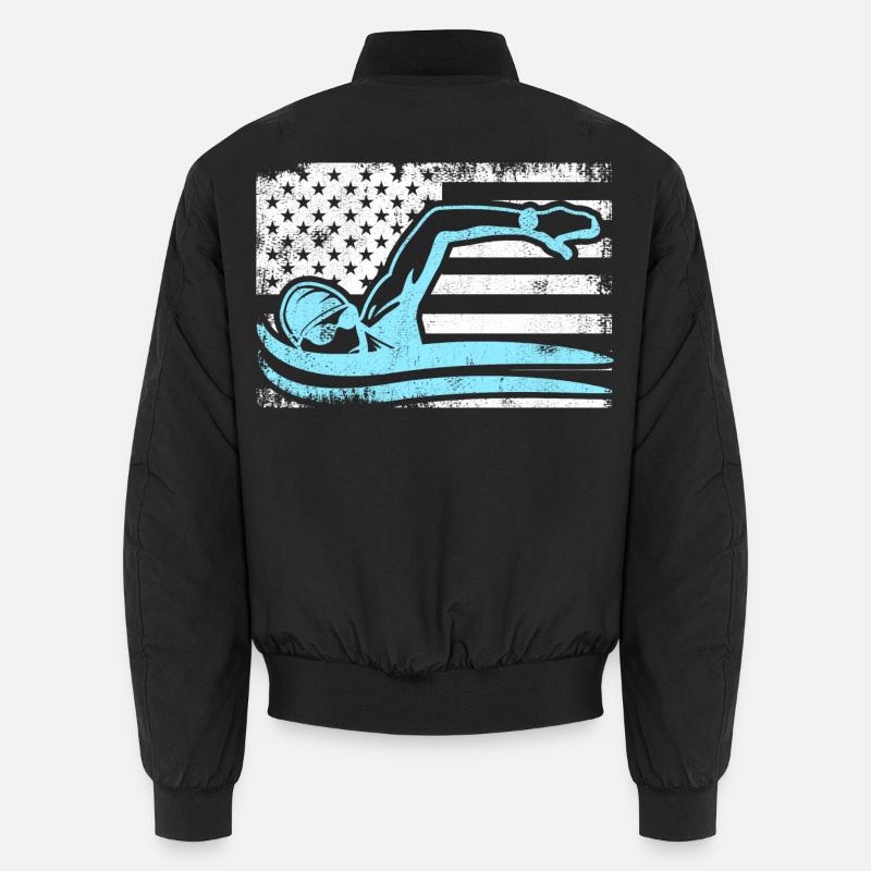 Patriotic swimmer Unisex Bomber Jacket