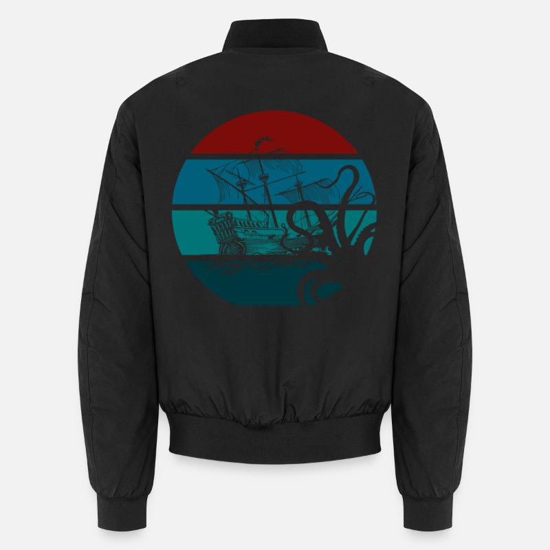 Nautischer Friedenssymbol Ventilator Grafik - Unisex Bomberjacke - Schwarz