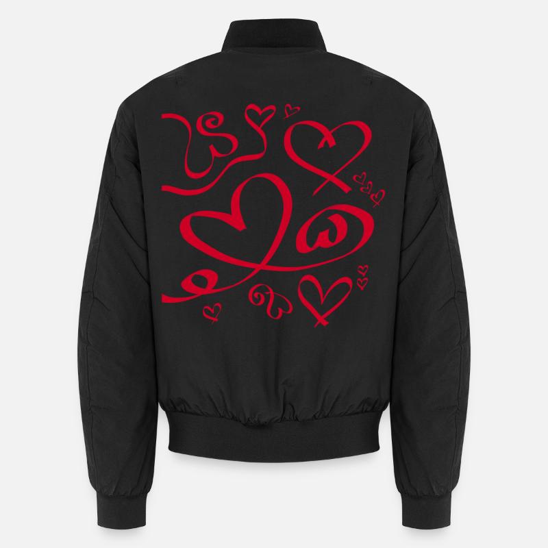 Herz Herz Herz - Unisex Bomberjacke - Schwarz