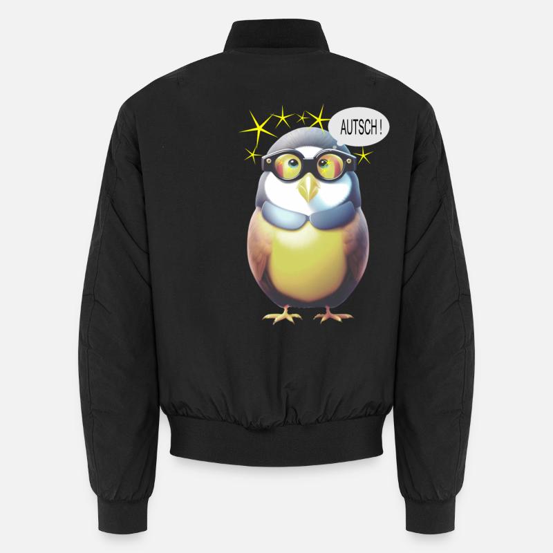 Lustiger Vogel mit Brille Unisex Bomberjacke