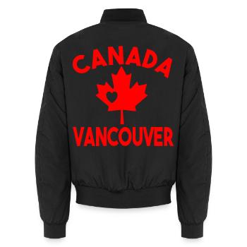 Kanada Vancouver - Unisex Bomberjacke - Schwarz - Hinten - AI Model Male 185 light (185cm)