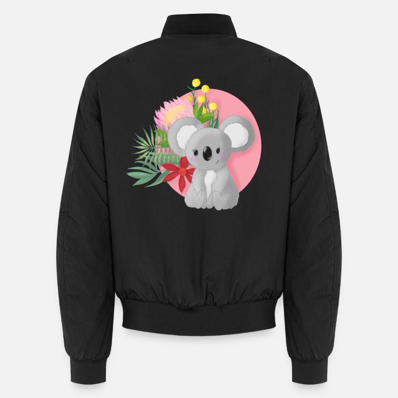 Süßer Koala mit Blumenkranz Unisex Bomberjacke