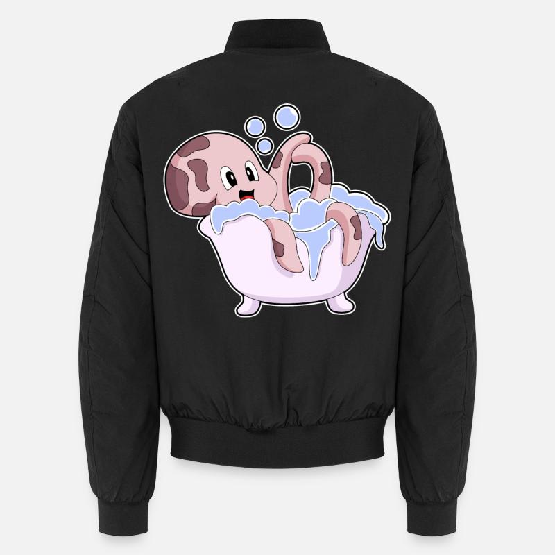 Octopus Bath Bathtub - Unisex Bomber Jacket - black