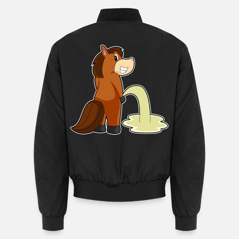 Pferd Toilette - Unisex Bomberjacke - Schwarz