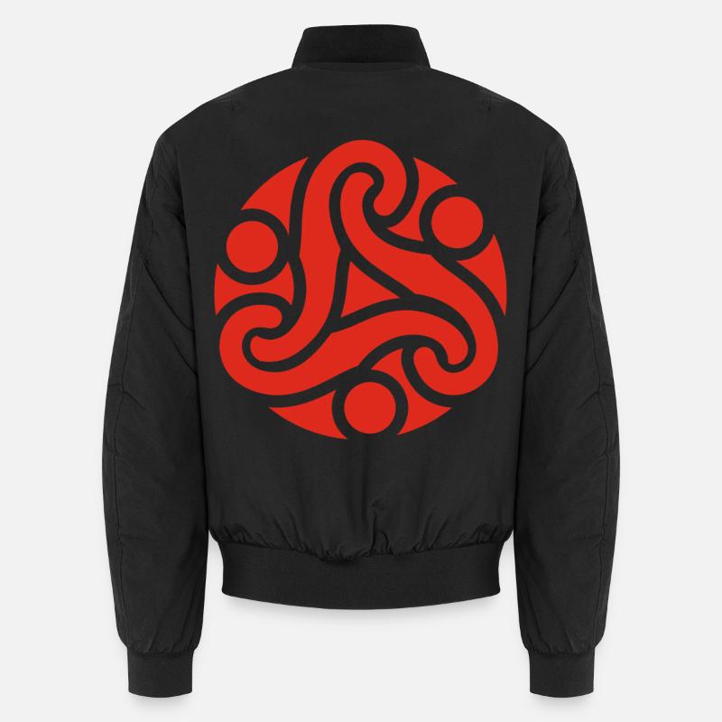Keltisches Schutzsymbol (rot) - Unisex Bomberjacke - Schwarz