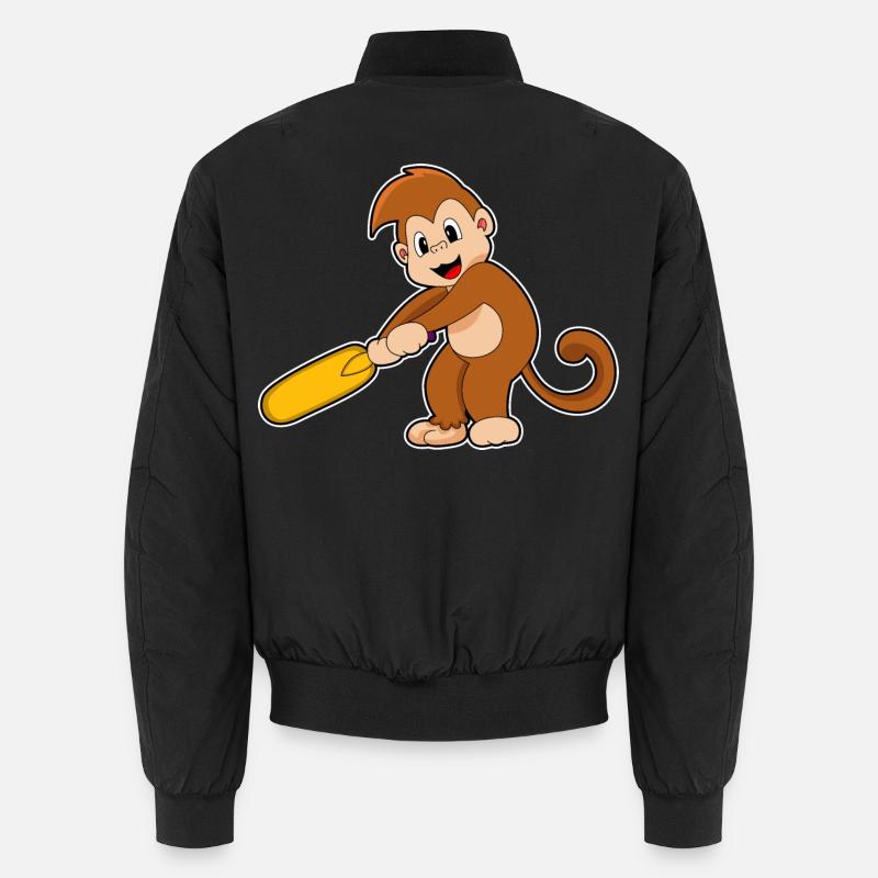 Monkey Cricket Cricket Bat - Bomber unisexe - noir