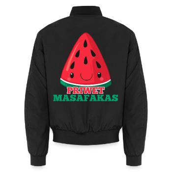 Cadeau de pastèque de Priwet Masafaka - Bomber unisexe - noir - Dos - AI Model Male 185 light (185cm)
