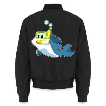 Plongée en apnée avec plongeur de dauphins - Bomber unisexe - noir - Dos - AI Model Male 185 light (185cm)