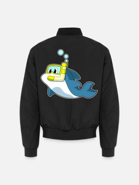 Dolphin Diver Snorkel Diving - Unisex Bomber Jacket - black