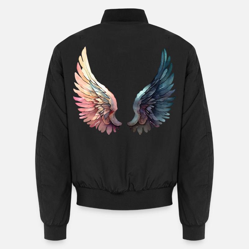 Artistic Rainbow Wings Unisex Bomber Jacket