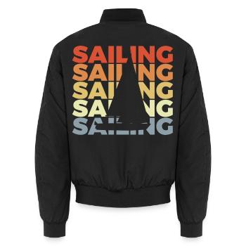 Vintage Segeln - Unisex Bomberjacke - Schwarz - Hinten - AI Model Male 185 light (185cm)