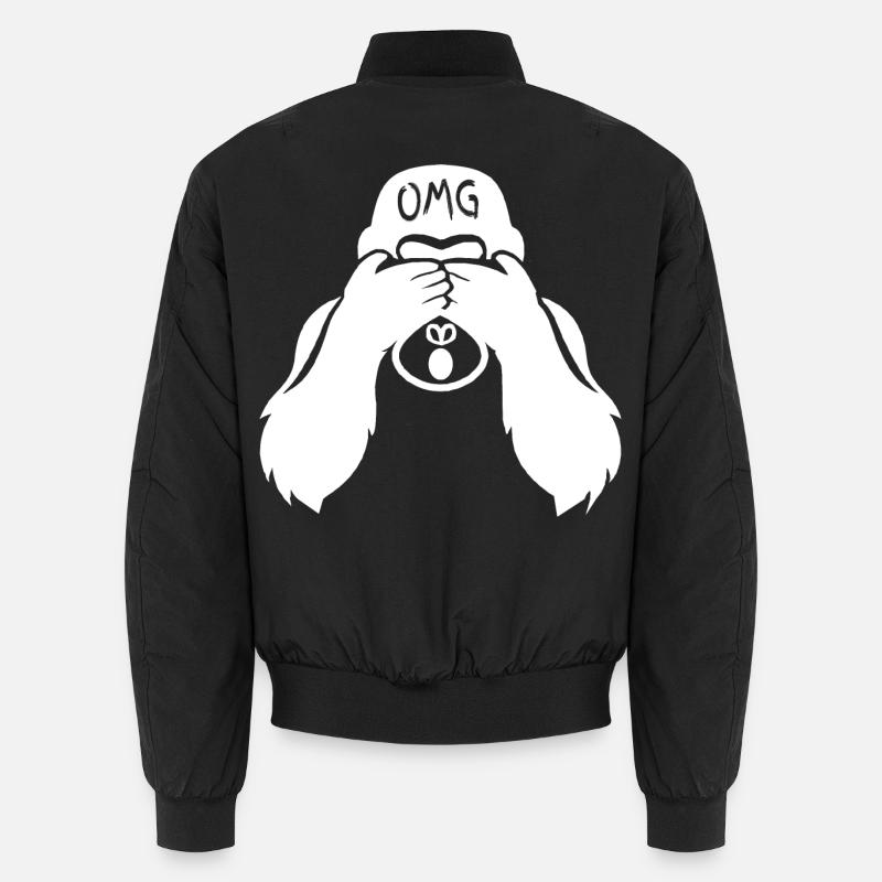 Lustiger Affe OMG Oh my god  - Unisex Bomberjacke - Schwarz