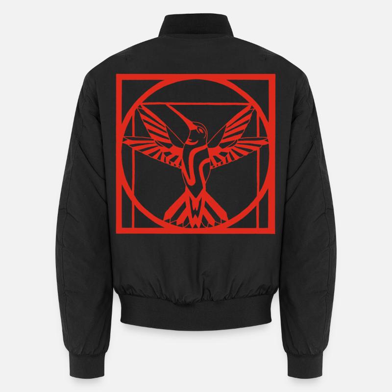 Vitruv roter Vogel - Unisex Bomberjacke - Schwarz