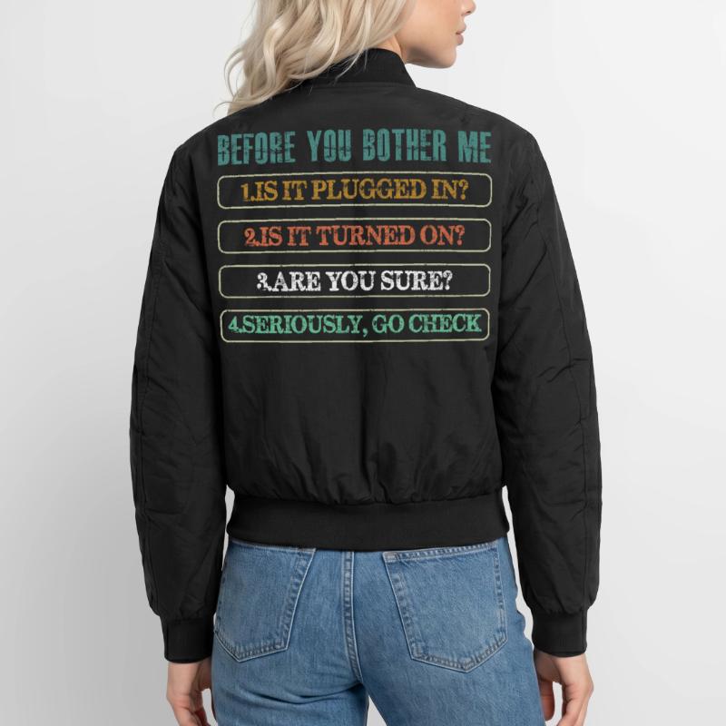 Information Technology Tech Technical Support Unisex Bomber Jacket