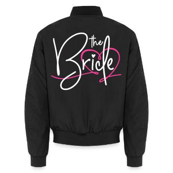 THE BRIDE - BACHELORETTE PARTY BRIDE 2025 - Unisex Bomber Jacket - black - Back - AI Model Male 185 light (185cm)
