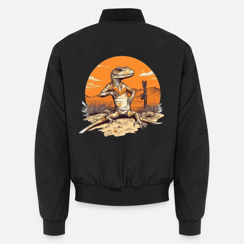 Crocodile du désert avec coucher de soleil Bomber unisexe