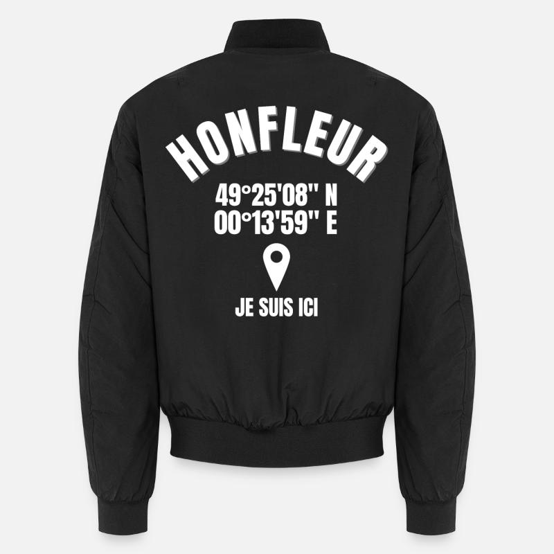 Honfleur, Normandie, côte fleurie - Bomber unisexe - noir