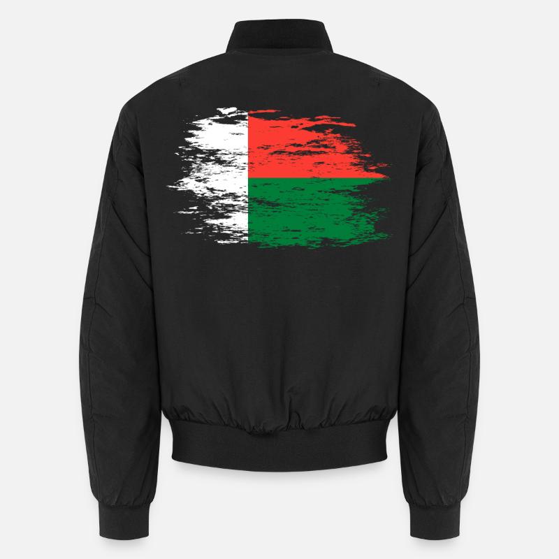 Madagaskar Flagge used - Unisex Bomberjacke - Schwarz