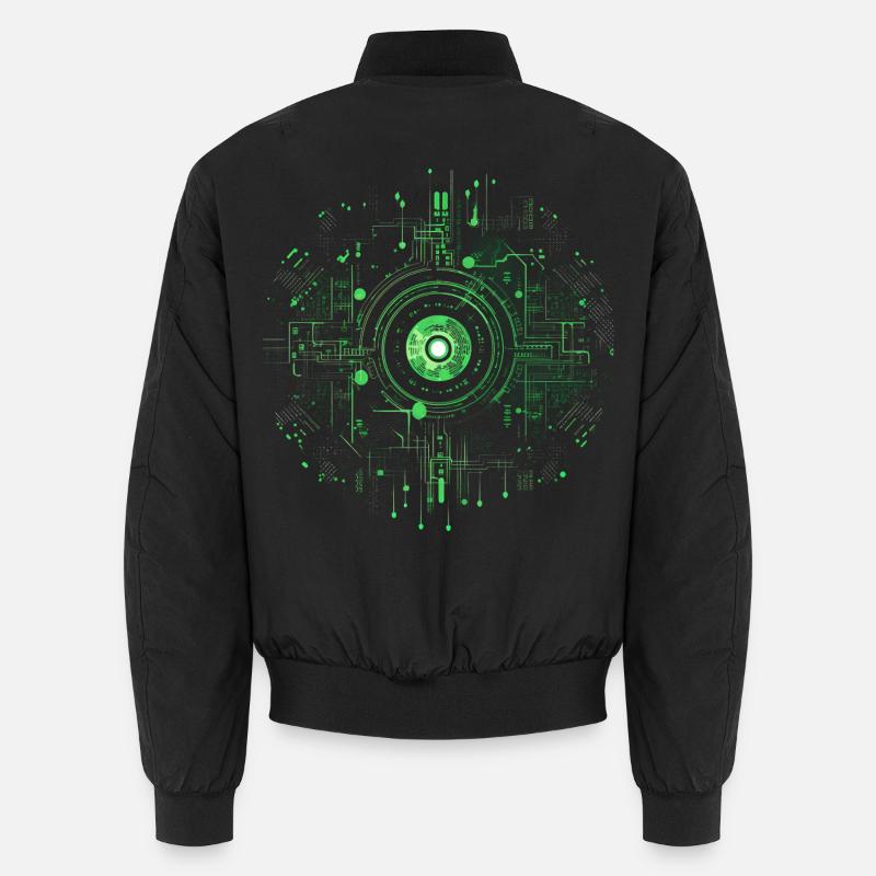 Matrix Style, Signs, Symbols, Cyber, SciFi, Code Unisex Bomber Jacket
