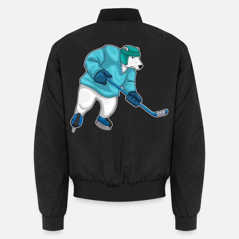 Eisbär Eishockey Eishockeyschläger - Unisex Bomberjacke - Schwarz