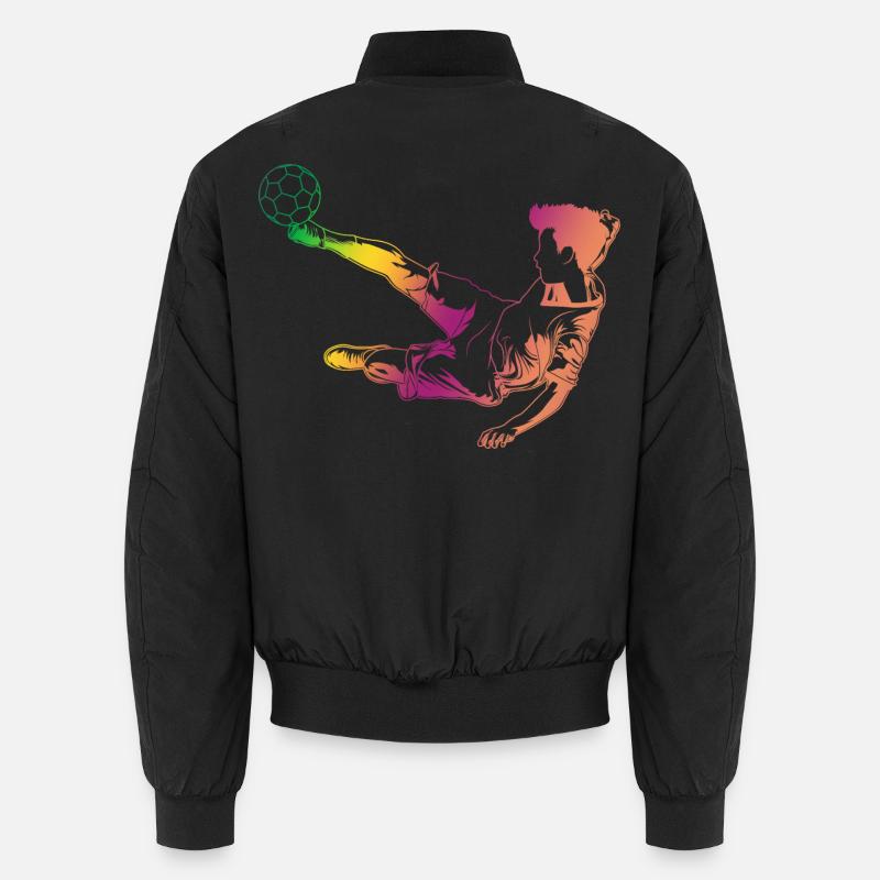 Soccer Sketch - Unisex Bomber Jacket - black