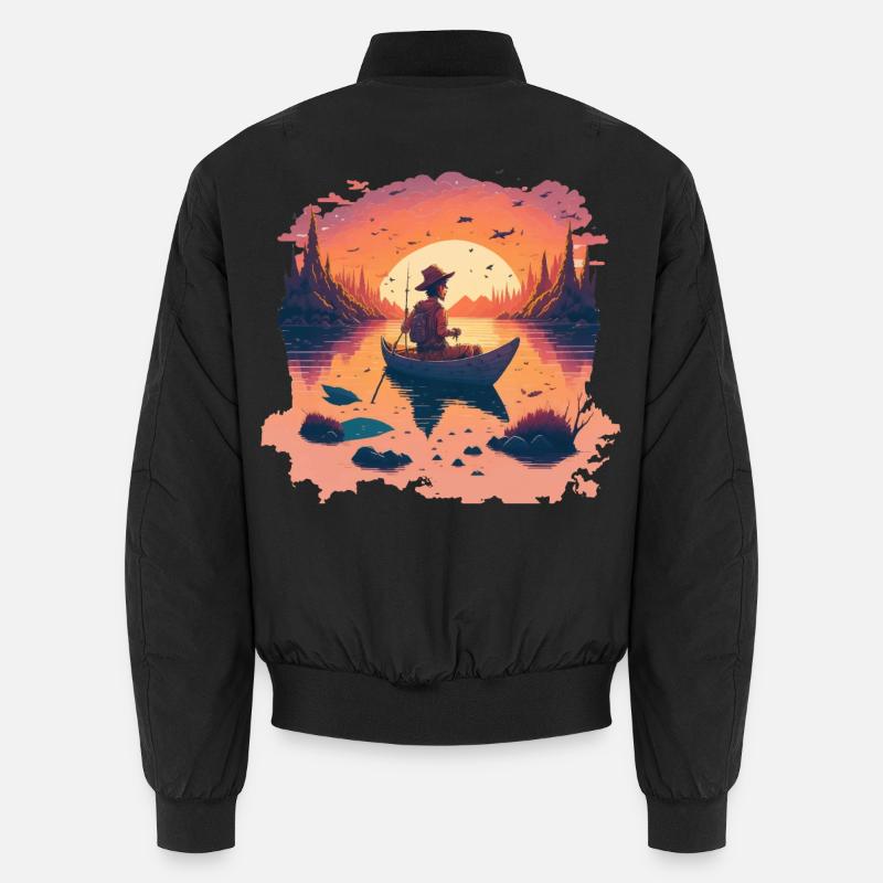 Pêcheurs en automne Bomber unisexe