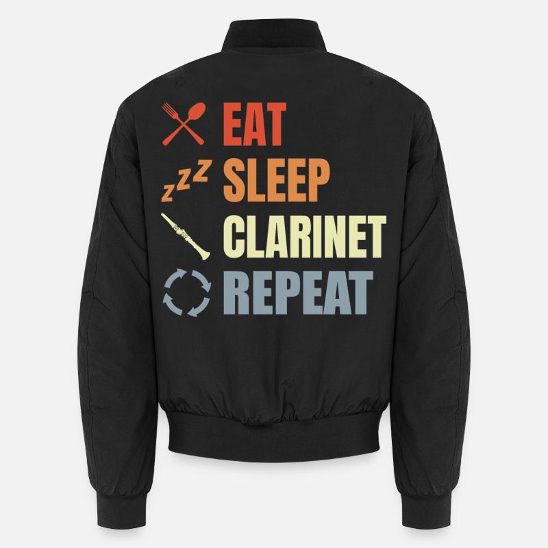 Manger Sommeil Clarinette Répéter Bomber unisexe