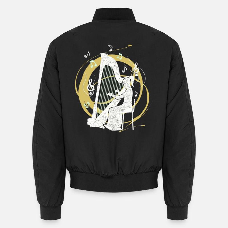 Harpe harpiste - Bomber unisexe - noir