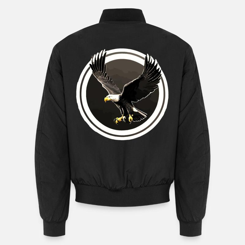Eagle logo in circles - Unisex Bomber Jacket - black